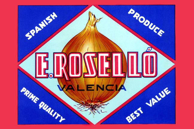 E. Rosello Valencia Onions 20x30 poster