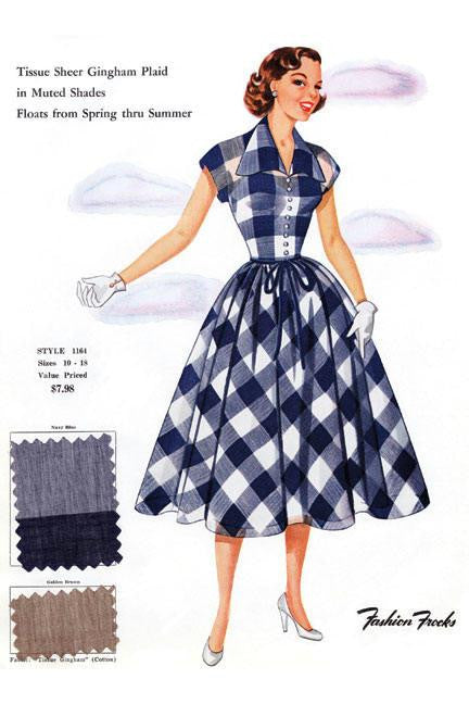 Tissue Sheer Gingham Plaid in Muted Shades 20x30 poster