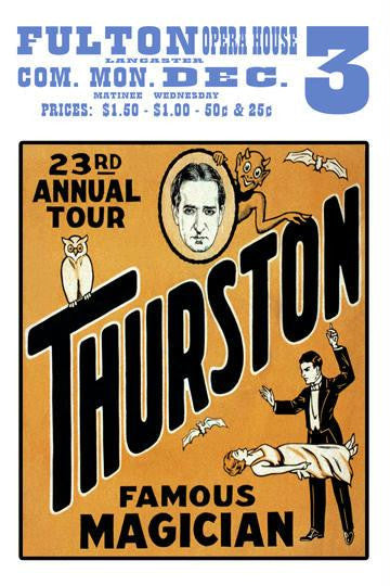 Thurston, famous magician 23rd annual tour 20x30 poster