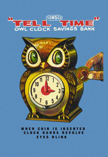 Tell Time Owl Clock 20x30 poster