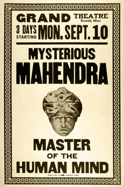 Mysterious Mahendra master of the human mind 20x30 poster