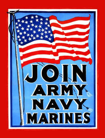 Join - Army - Navy - Marines 20x30 poster