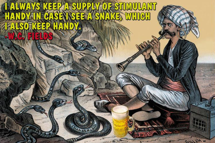 I always keep a supply of stimulant handy in case there is a snake which I also keep hands 20x30 poster