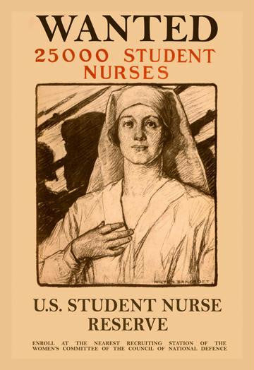 Wanted 25,000 Student Nurses 20x30 poster