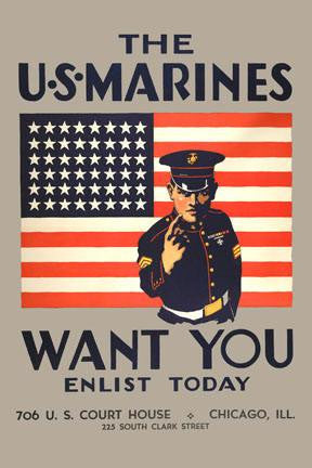 The US Marines Want You 20x30 poster