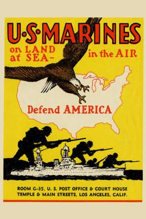 U.S. Marines Defend America 20x30 poster