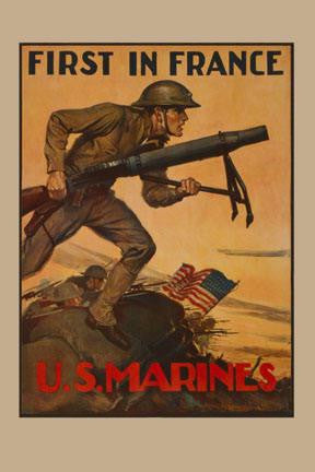 First in France U S Marines 20x30 poster