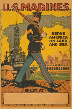 U.S. Marines - Serve America on Land and Sea 20x30 poster