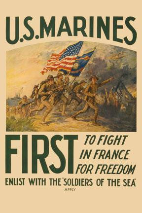 U.S. Marines - First to fight in France for Freedom 20x30 poster