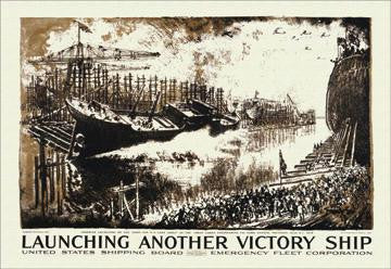 Launching Another Victory Ship 20x30 poster