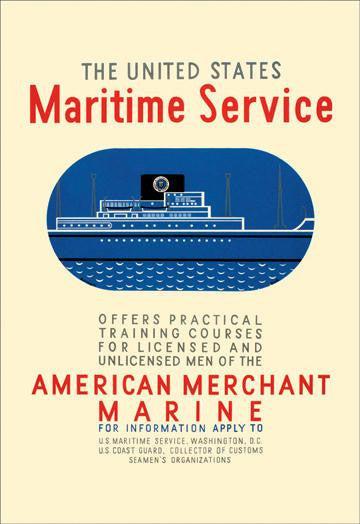 The United States Maritime Service 20x30 poster