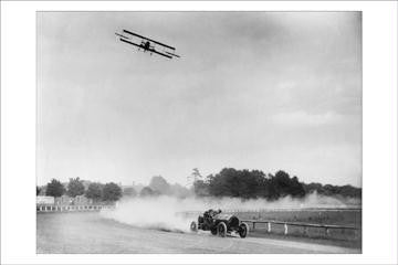 The Airplane races the Automobile 20x30 poster