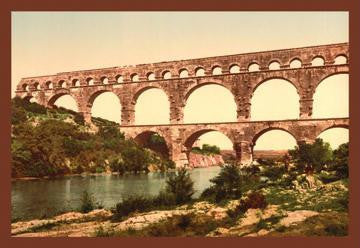 Roman Bridge over Gard, France 20x30 poster