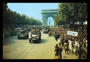 Crowds of French Patriots Line the Champ Elysess 20x30 poster