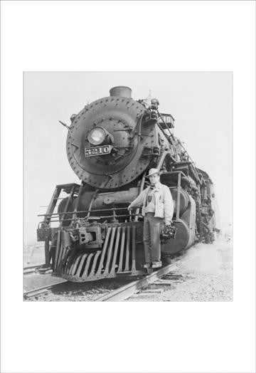 War Information Photographer Jack Delano and Train 20x30 poster