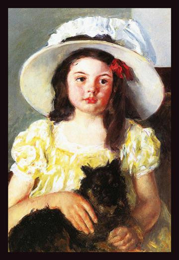 Francoise with a Black Dog 20x30 poster