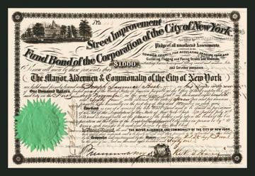 New York Street Improvement Fund Bond 20x30 poster