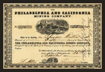 The Philadelphia and California Mining Company 20x30 poster