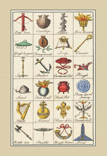 Heraldic Symbols - Crossbow, Escallop, et al. 20x30 poster