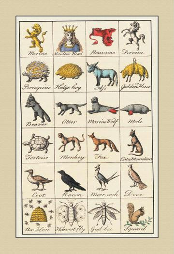 Heraldic Symbols - Mortne, Maidens Head, et al. 20x30 poster