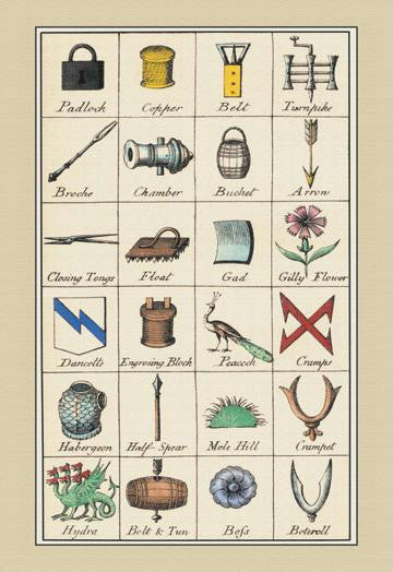 Heraldic Symbols - Padlock, Copper et al. 20x30 poster