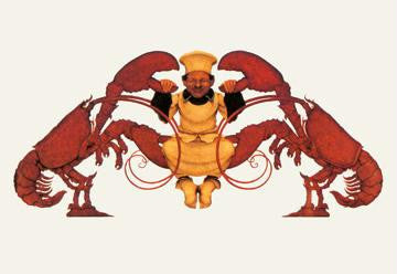 Chef and a Pair of Lobsters 20x30 poster