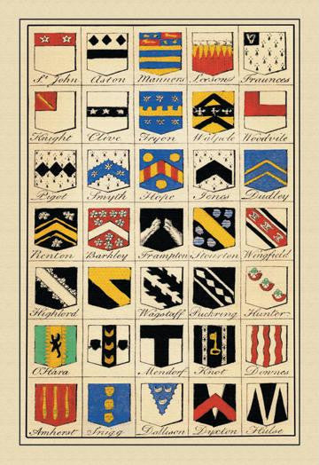 Examples of Blazonry - St. John, Aston, Manners, et al. 20x30 poster