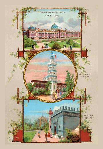 Three Buildings at the Paris Exhibition, 1889 20x30 poster