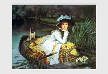 Young Woman Looking in a Boat 20x30 poster