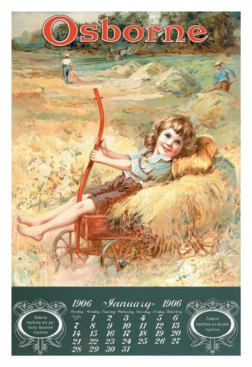 Osborne - Girl on Hay Wagon 20x30 poster