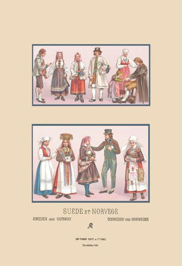 Popular Scandinavian Fashions of the Peasant Class 20x30 poster