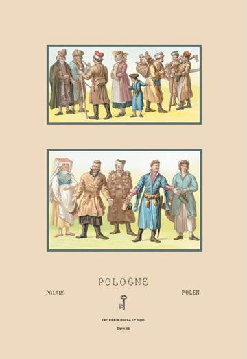 Costumes of Polish Commonfolk, Nineteenth Century 20x30 poster