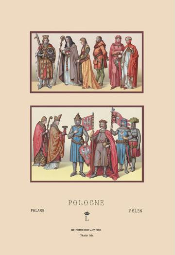 A Variety of Polish Costumes, 1200-1399 20x30 poster