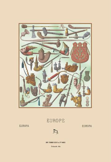 Europe - Pipes, Cases, and Smoking Accessories 20x30 poster