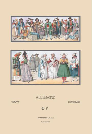 Popular Saxon and Bavarian Costumes 20x30 poster