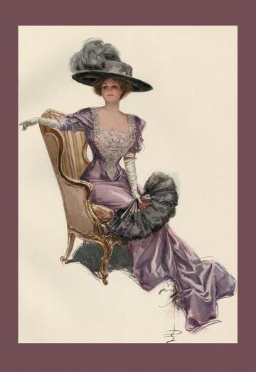 Woman with Ostrich Fan 20x30 poster