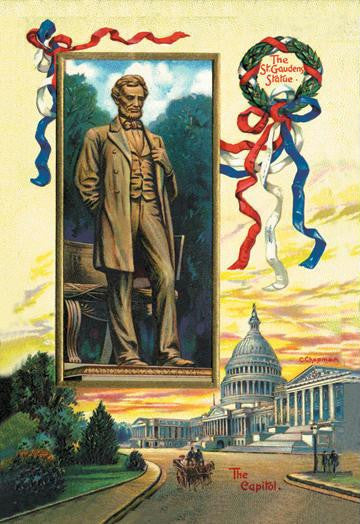 The St. Gaudens Statue and the Capitol 20x30 poster