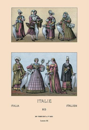 Traditional Italian Dresses 20x30 poster