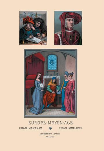 Europe - Fifteenth Century Civil Costumes 20x30 poster