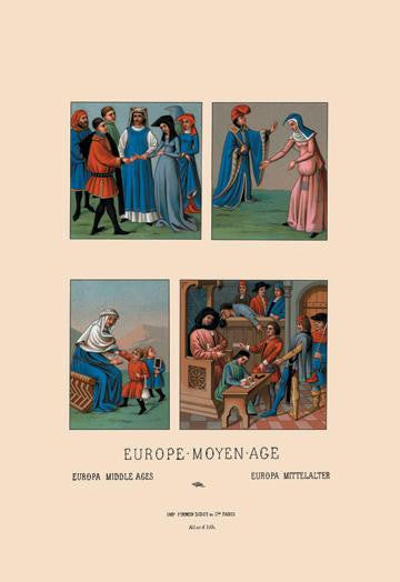 Civil Costumes and Judicial Scenes of Fifteenth Century Europe 20x30 poster