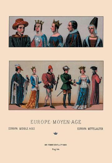 Civil Costumes of the French Nobility, 1364-1461 #1 20x30 poster