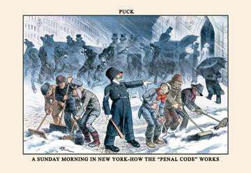 Puck Magazine: A Sunday Morning in New York 20x30 poster