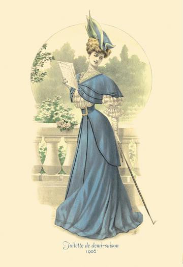 Toilette de Demi-Saison: Lady in Blue 20x30 poster