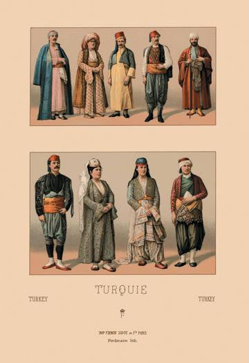 A Variety of Turkish Costumes #2 20x30 poster