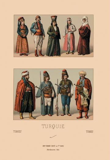 A Variety of Turkish Costumes #1 20x30 poster