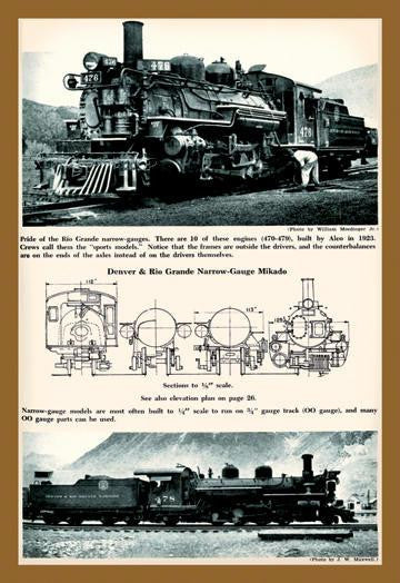 Denver and Rio Grande Narrow-Gauge Mikado 20x30 poster