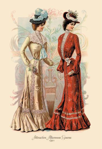 Attractive Afternoon Gowns 20x30 poster