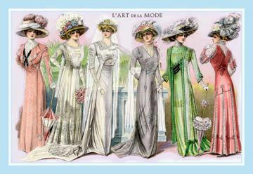 L&#39;Art de la Mode: Six Beautiful Gowns 20x30 poster