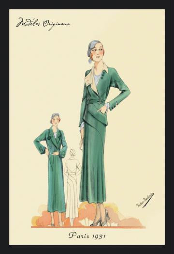 Green Dress and Overcoat 20x30 poster