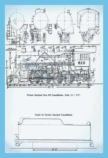 Western Maryland Class H-9 Consolidation 20x30 poster